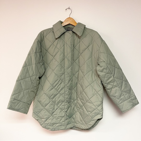 ASOS Jackets & Coats Asos Sage Green Quilted Puffer Jacket Poshmark